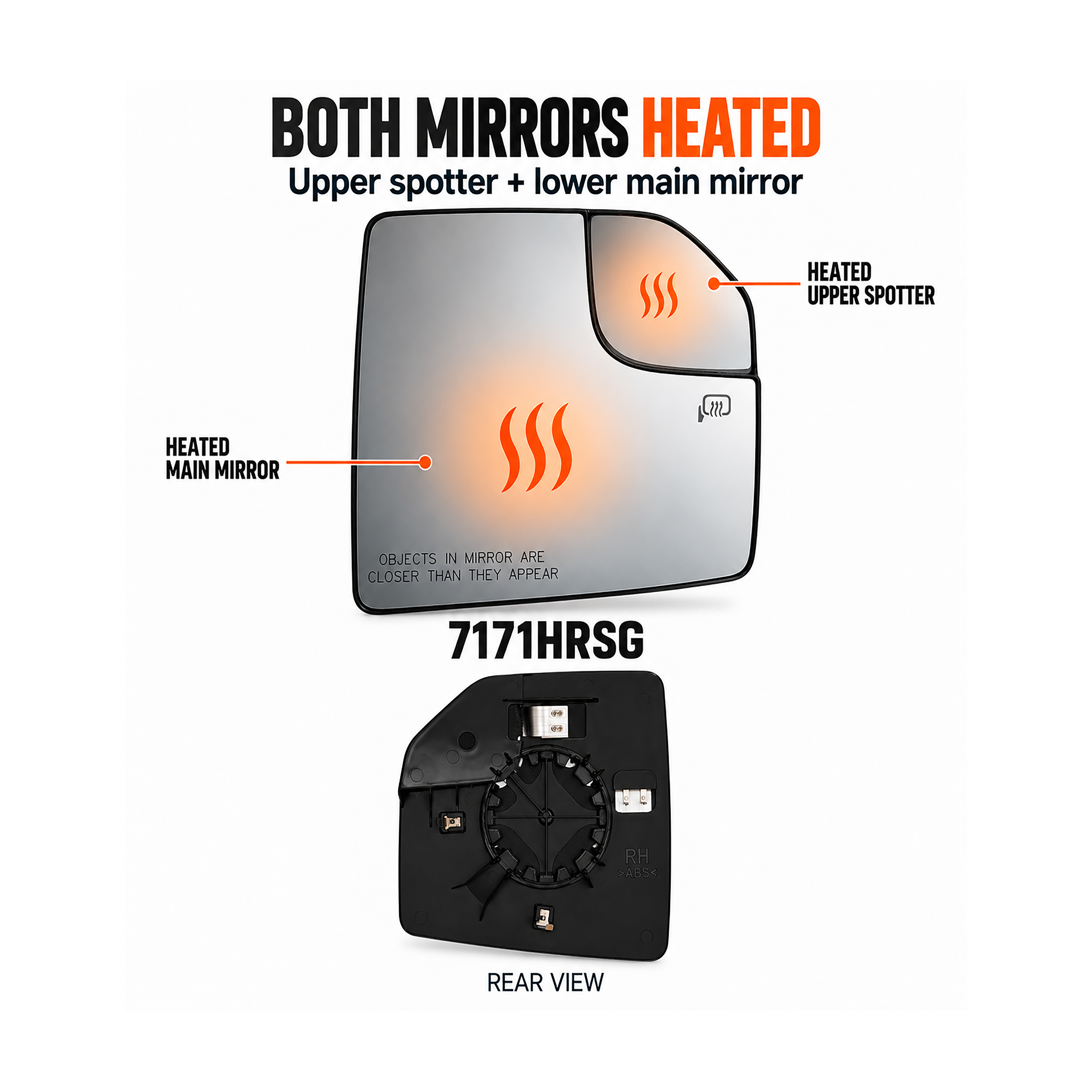 SIDE VIEW MIRROR HEATED W MOUNT